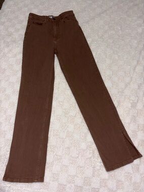 Women’s MOTEL Denim Brown Straight-Leg Jeans • Size Medium
